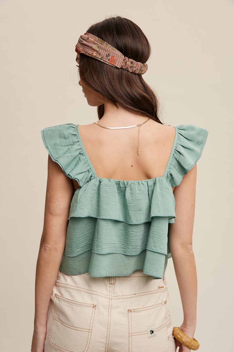 All Over Ruffle Square Neck Blouse Top - Image 25