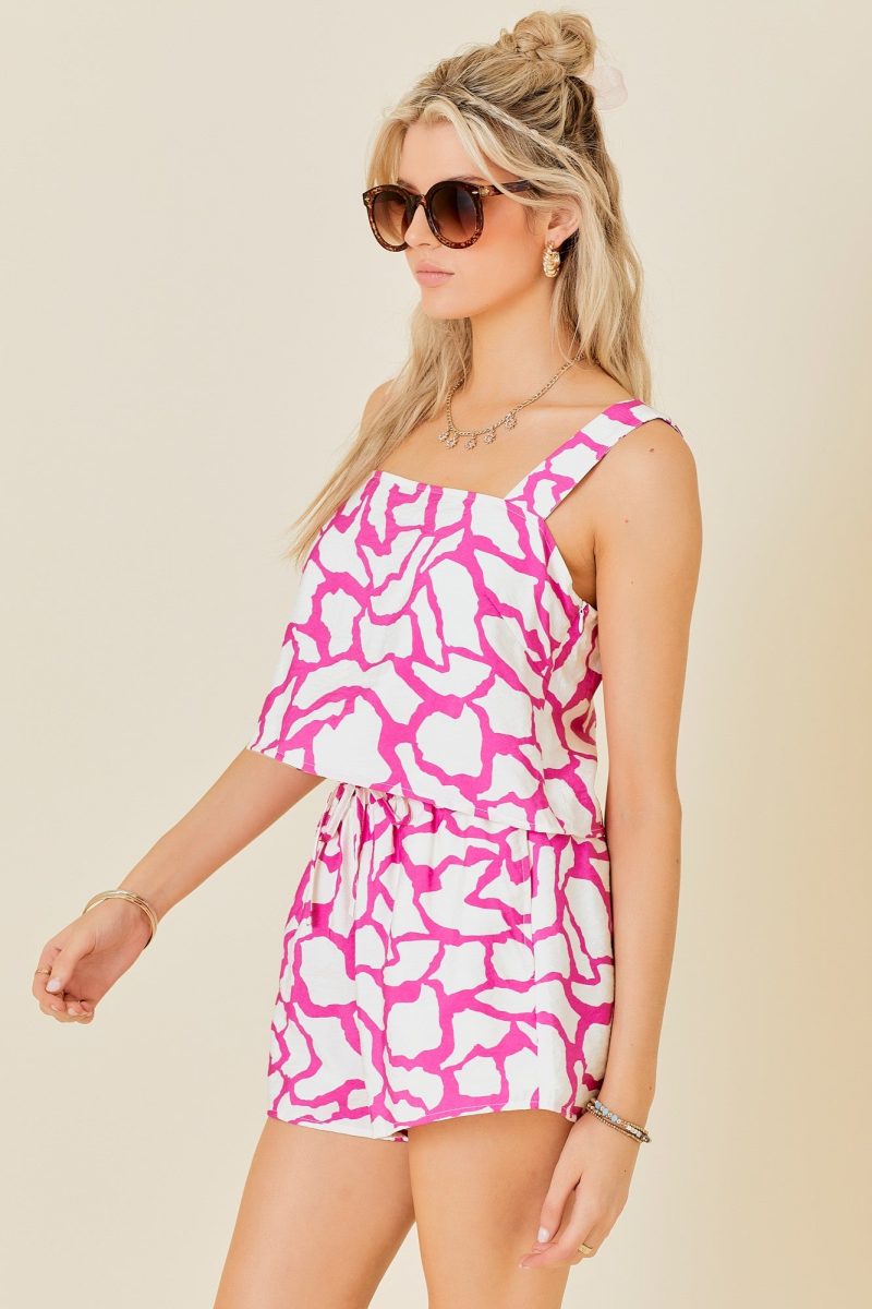 Square Neck Printed Top With Matching Shorts - Image 6