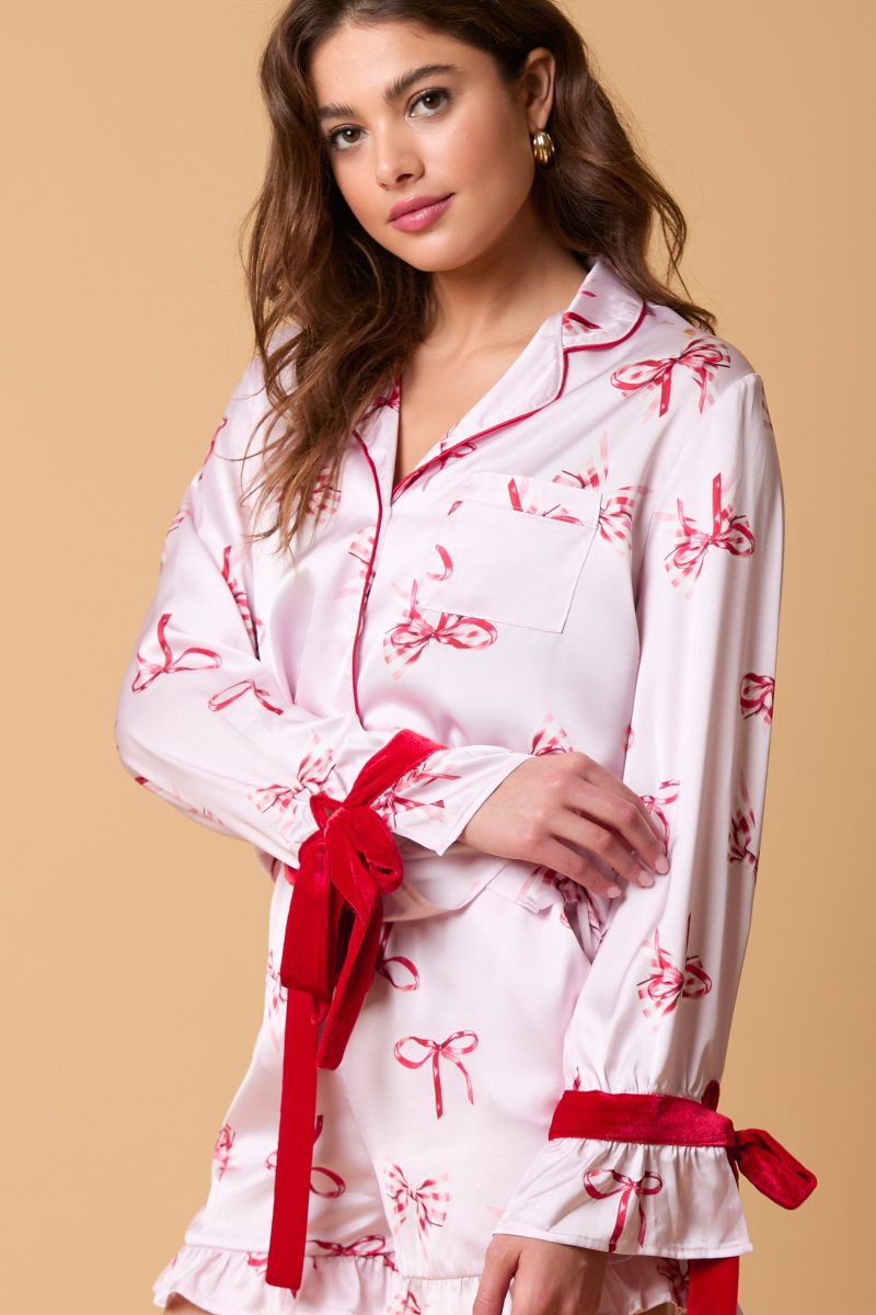 Satin Bow Pajama Set - Image 4