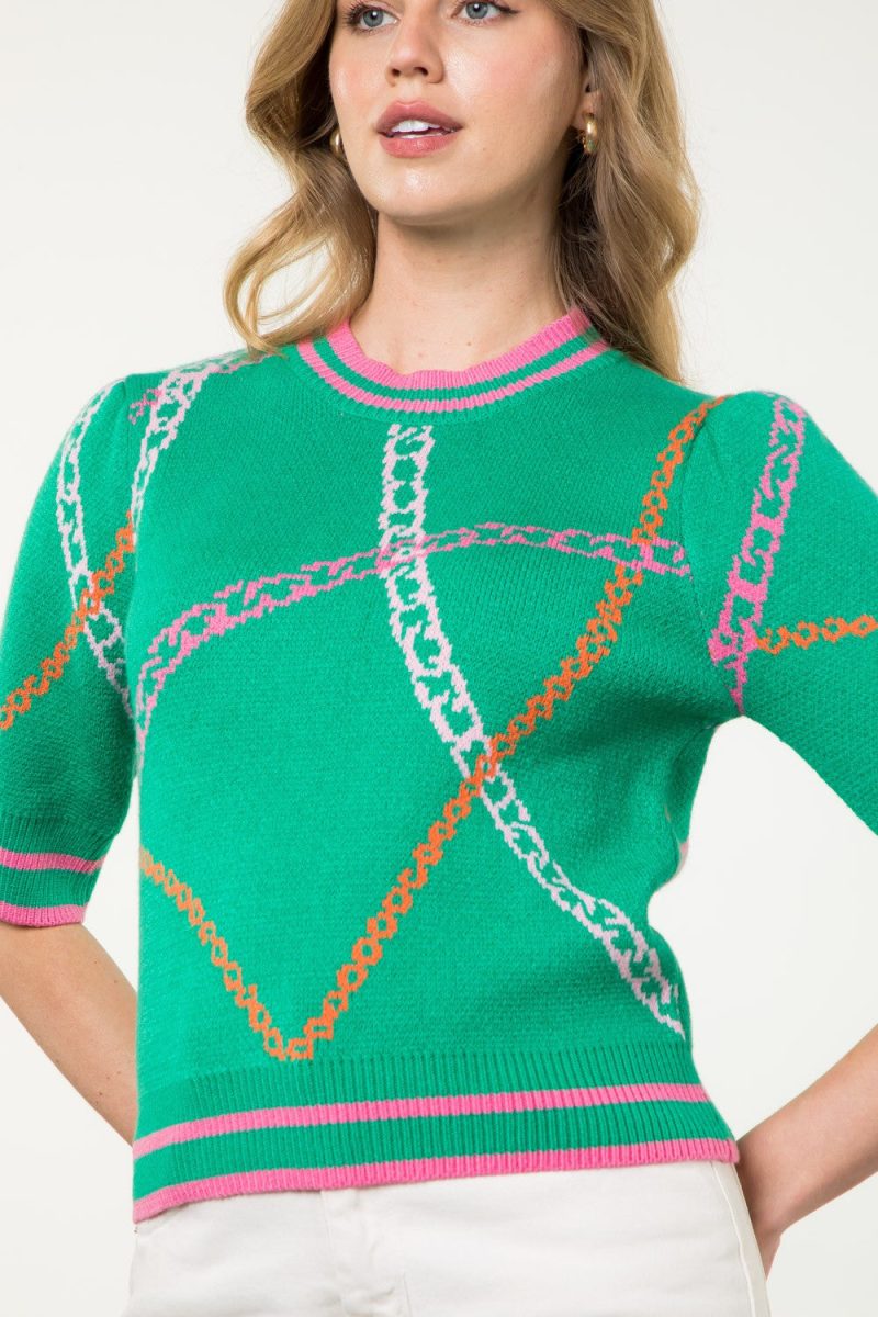 Short Sleeve Knit Chain Top - Image 4