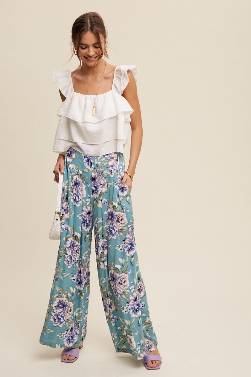 All Over Ruffle Square Neck Blouse Top - Image 11