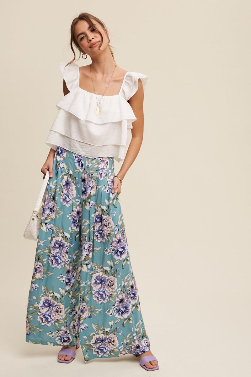 All Over Ruffle Square Neck Blouse Top - Image 16