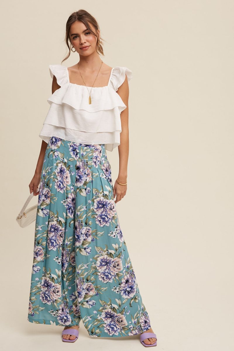 All Over Ruffle Square Neck Blouse Top - Image 9