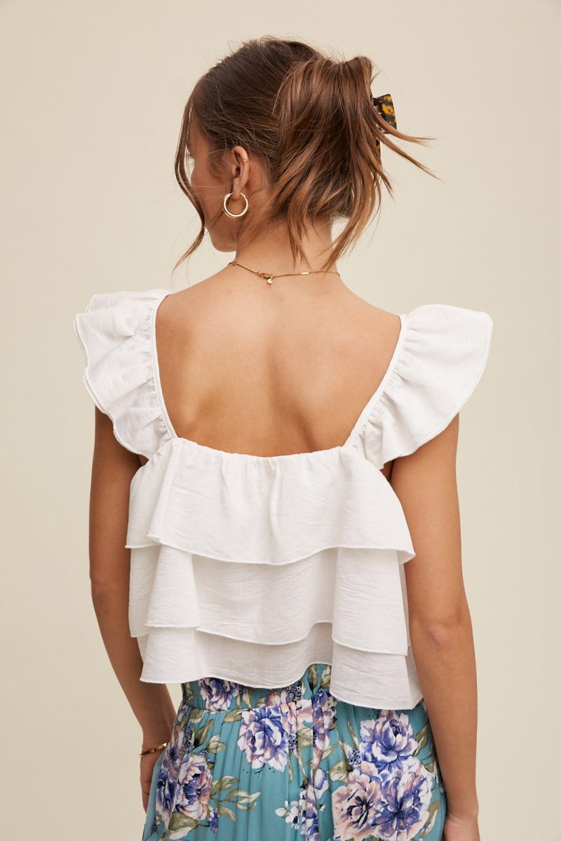 All Over Ruffle Square Neck Blouse Top - Image 8