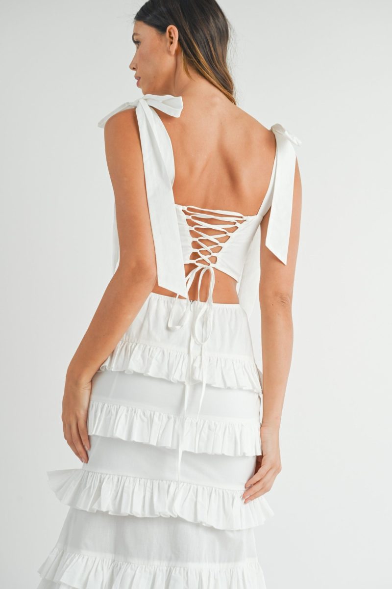 Tube Top And Tiered Ruffle Maxi Skirt Set - Image 5