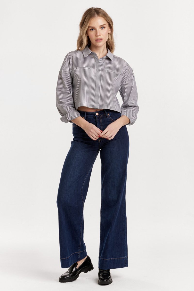 Cropped Arianna Button Down Shirt - Image 2