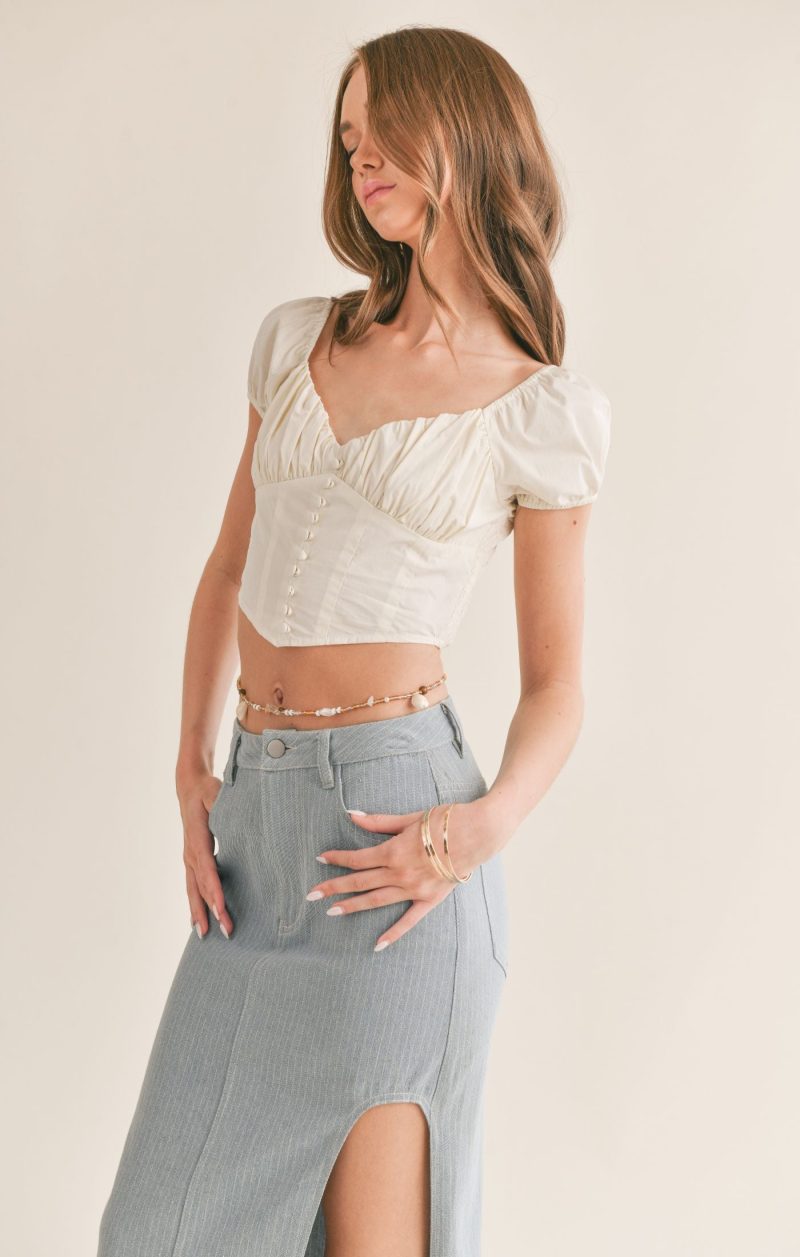 Love Story Gathered Corset Crop Top - Image 8