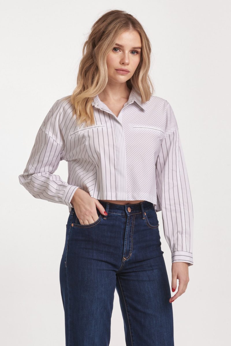 Cropped Arianna Button Down Shirt - Image 6