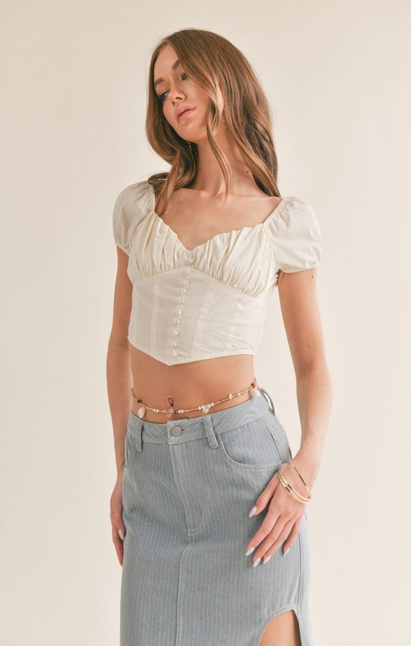 Love Story Gathered Corset Crop Top - Image 7