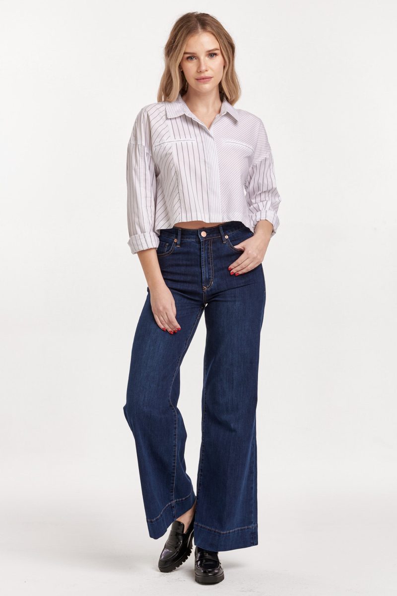 Cropped Arianna Button Down Shirt - Image 5