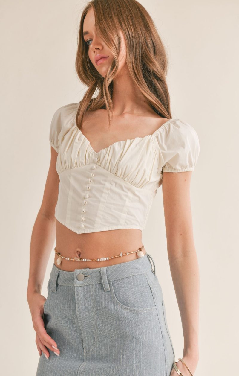 Love Story Gathered Corset Crop Top - Image 6