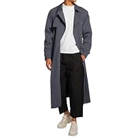 Mens Trench Coat Double Breasted Belted Windbreaker Jackets Lapel Lightweight Long Jacket Casual Overcoat
