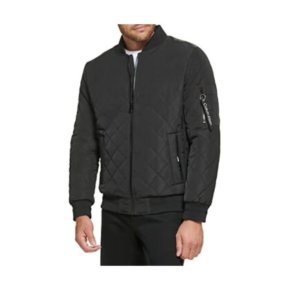 mens Quilted Zipper Detail Flight Jacket