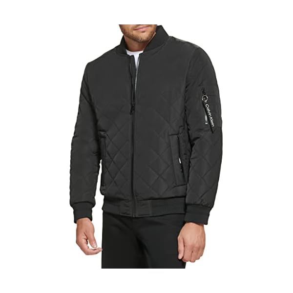 mens Quilted Zipper Detail Flight Jacket