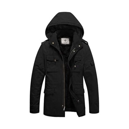 Men's Winter Military Thicken Parka Jacket Warm Coat with Removable Hood