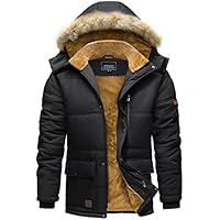 Men's Winter Jacket with Hood Water Repellent Windproof Thicken Parka Winter Coat