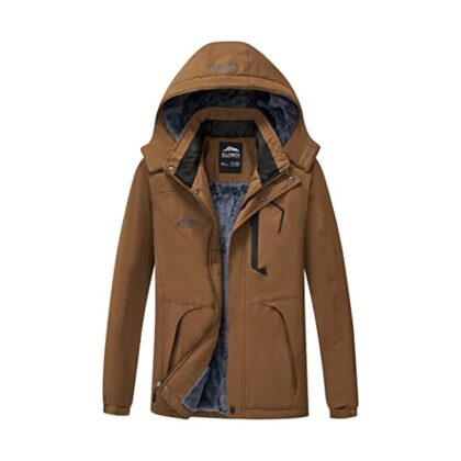 Men's Waterproof Ski Jacket Winter Snow Coat Warm Hooded Raincoat Windproof Windbreakers