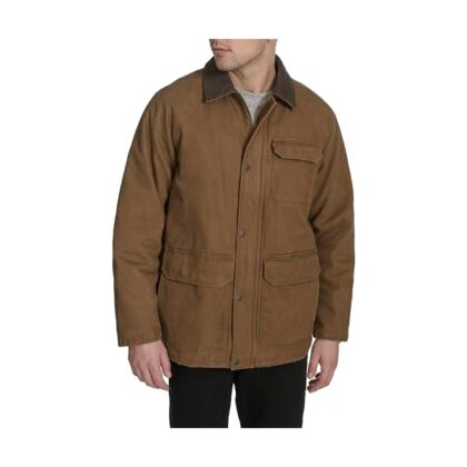 mens Cotton Barn Jacket With Corduroy Collar